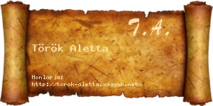 Török Aletta névjegykártya