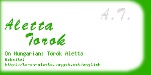 aletta torok business card